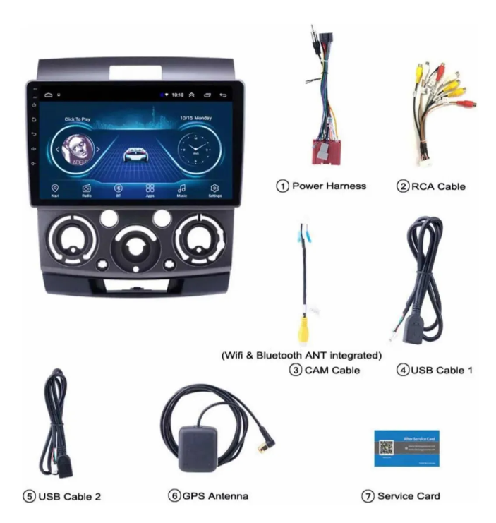 Radio Android Carplay 2+32 Mazda Bt50 2008-2014