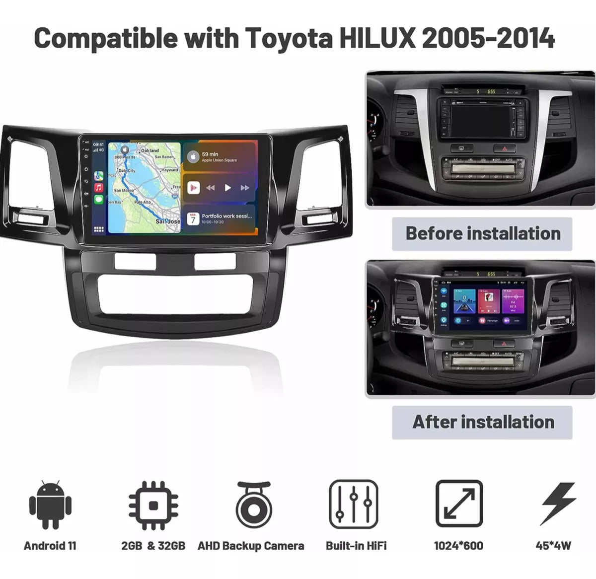 Radio Android Toyota Hilux Fortuner
